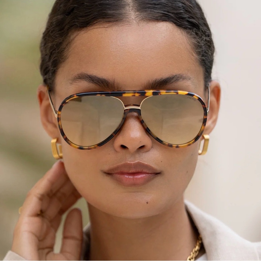 Freyrs Tortoiseshell Aviator Sunglasses with Amber Lenses Unworn